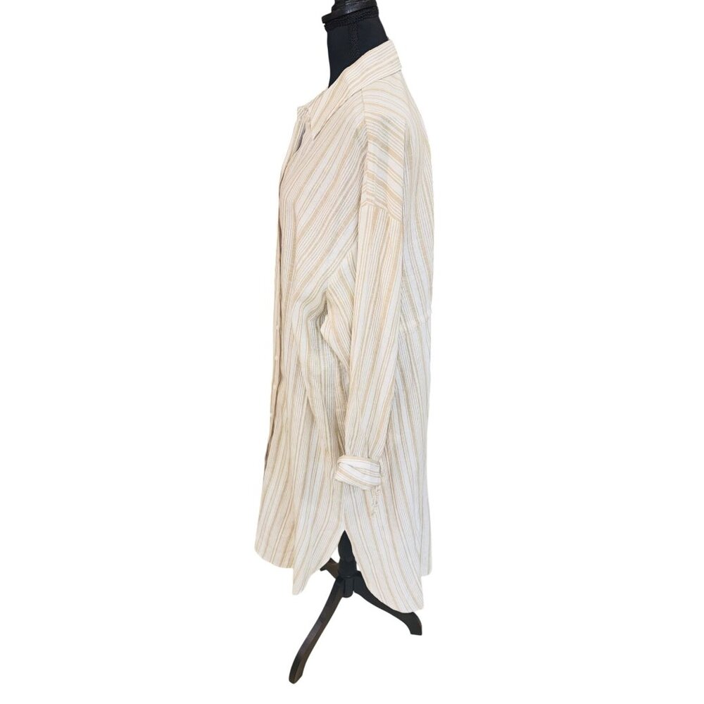 Gibson Latimer Cream Linen Shirt Dress - Picture 5 of 10